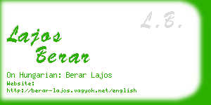 lajos berar business card
